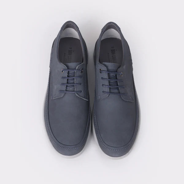 Men's Navy Blue Leather Derby Shoes