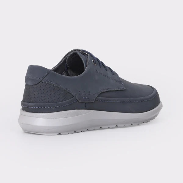 Men's Navy Blue Leather Derby Shoes