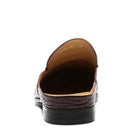 Luxury Croc-Embossed Leather Mules – Wine Red